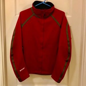 Mountain Hardware Sz 10 jacket Conduit Softshell raspberry w grey trim zip close